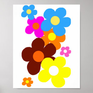 Póster Flores felices