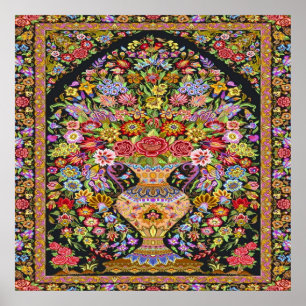 Póster Flores florales turcas de origen persa a mediados