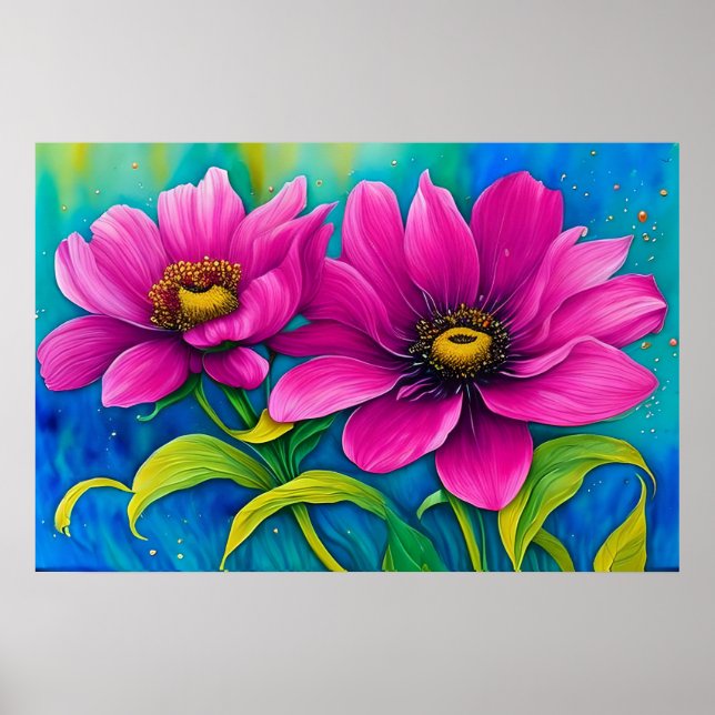 Póster Flores florecientes (Frente)