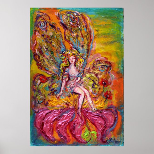 Póster FLORES FLORES EN LA Fantasía DE IRIS ROSA (Frente)