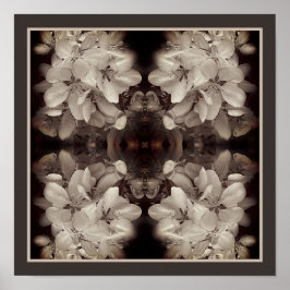 Póster Flores Flores Vintage Abstracto Blanco Y Negro