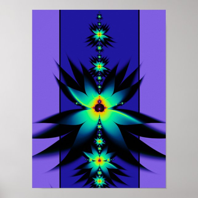 Póster Flores fractales de Mandelbrot (Frente)