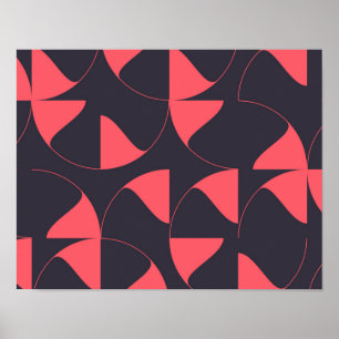 Póster Flores geométricas circulares abstractas, elegante