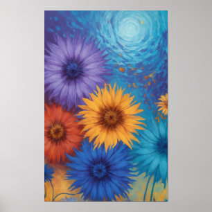 Póster Flores giratorias