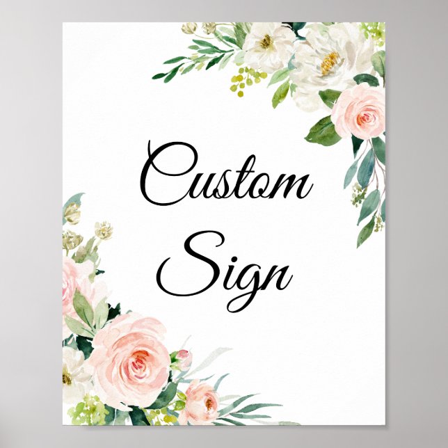 Póster Flores Hermosas de Jardín Personalizadas al Acuare (Frente)