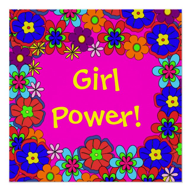 Póster Flores Hippy Retro (Anverso)