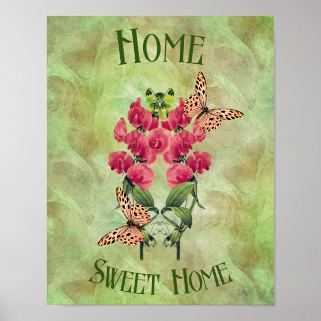 Póster Flores Hogares Dulces Y Mariposas (Frente)