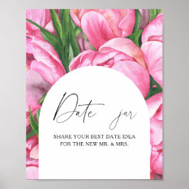 Póster Flores - ideas para una noche de cita. Juego de fr