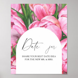 Póster Flores - ideas para una noche de cita. Juego de fr