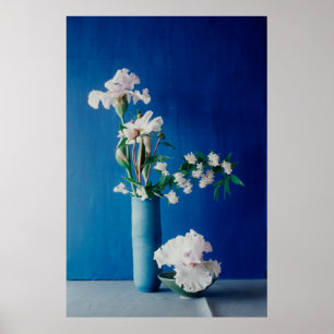 Póster Flores   Iris blanco en caja