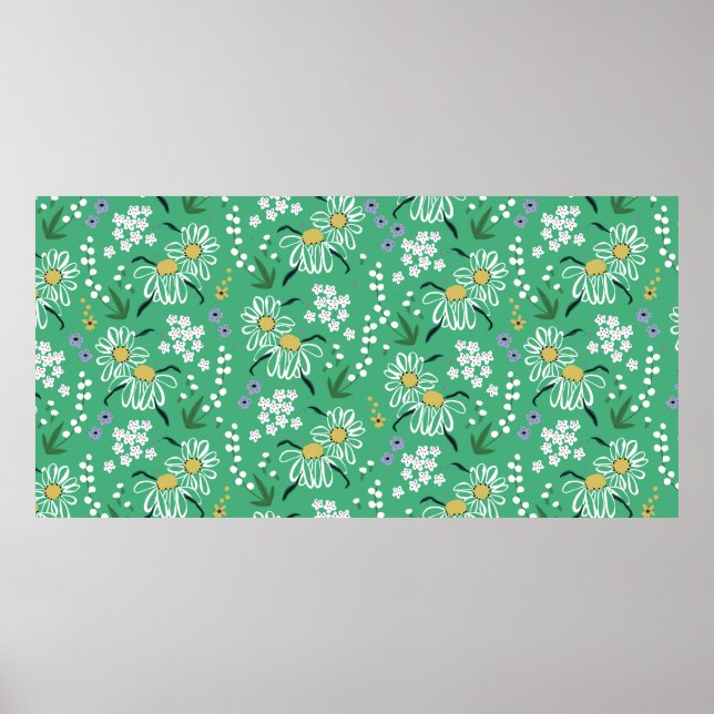 Póster flores lindas y botiquinas retro pintado a mano vi (Frente)