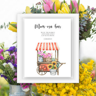 Póster flores locales ducha de bebé - Bar Momosa