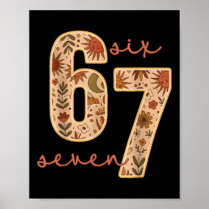 Póster Flores lunares florales boho retro 67 seis siete 