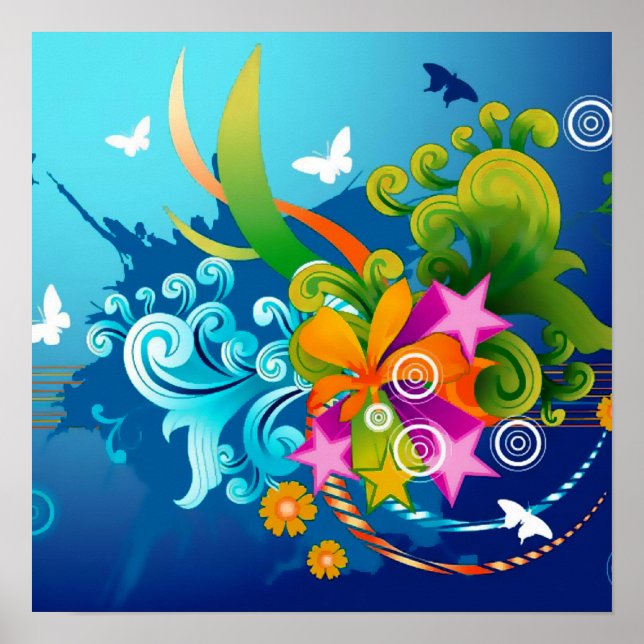 Póster Flores mágicas (Frente)