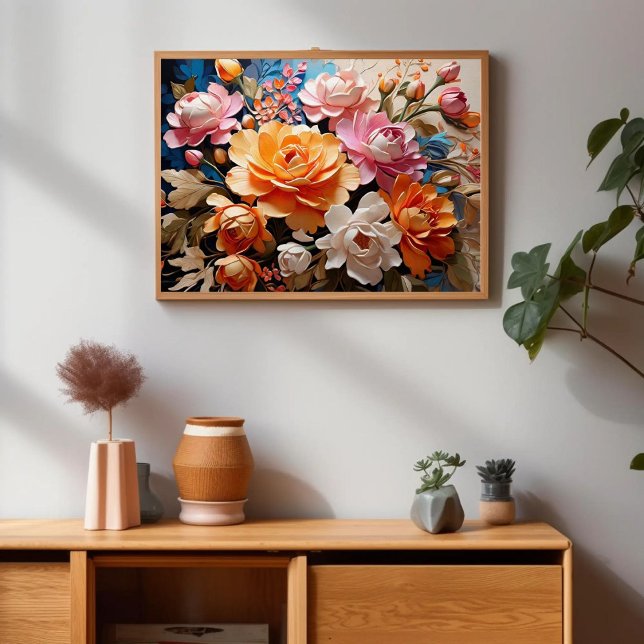 Póster Flores mágicas, belleza en pintura artística de IA (Subido por el creador)