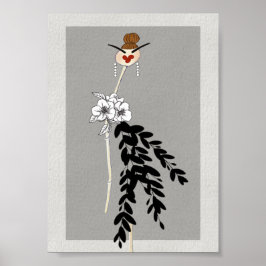 Póster Flores monocromáticas