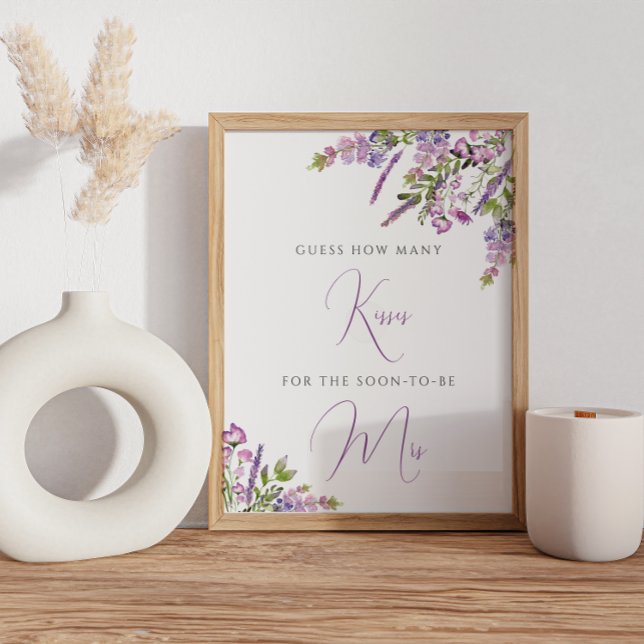 Póster Flores moradas cuántos besos Rótulo (Subido por el creador)