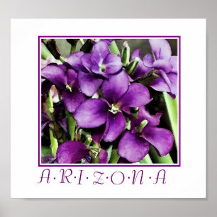 Póster flores moradas de Arizona estampado