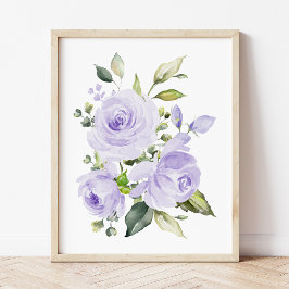 Póster Flores moradas, flores acuáticas, género neutro