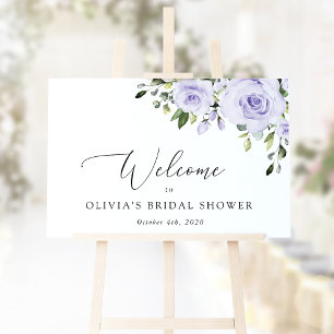 Póster Flores Moradas, Flores de Lila, Bienvenida Nupcial