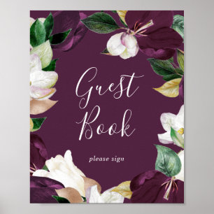 Póster Flores Moradas Malhumoradas   Letrero de Libro de 