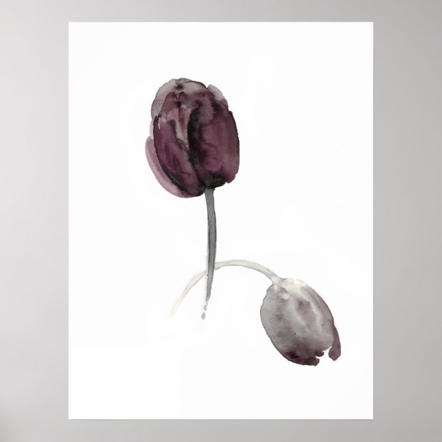 Póster Flores moradas tulianas poster blanco (Frente)