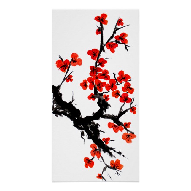 Póster Flores naranjas (Anverso)