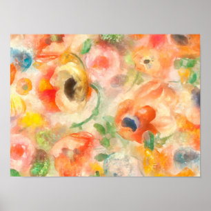 Póster Flores Naranjas de Primavera