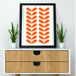 Póster Flores naranjas Fundas De Estilo Moderno A Mediado<br><div class="desc">Este moderno poster de mediados de siglo presenta hojas de plantas naranjas en un tallo y es un diseño fabuloso que se añade a su decoración.</div>