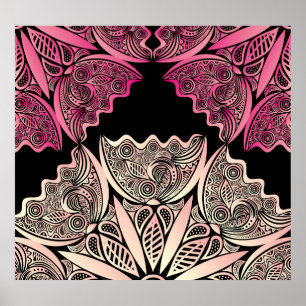 Póster Flores naturales, ilustracion vintage.