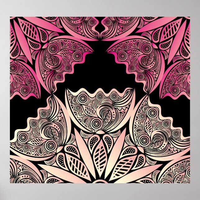 Póster Flores naturales, ilustracion vintage. (Frente)