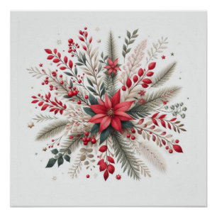 Póster Flores navidades