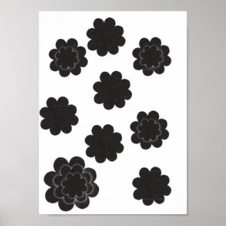Póster Flores negras
