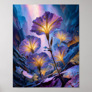 Póster Flores Nocturnas Luminosas