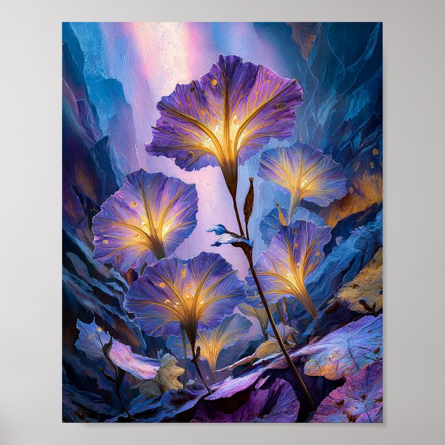 Póster Flores Nocturnas Luminosas (Frente)
