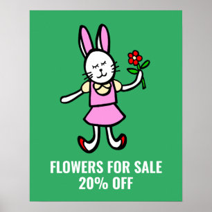 Póster Flores para el Rótulo de venta, Poster El día de S