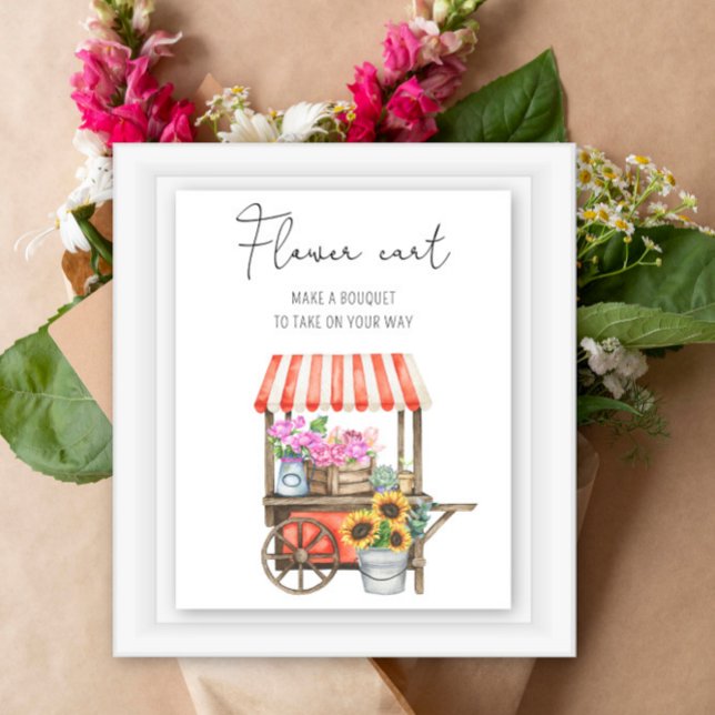 Póster Flores para una ducha de novia - Carrito de flores (Subido por el creador)