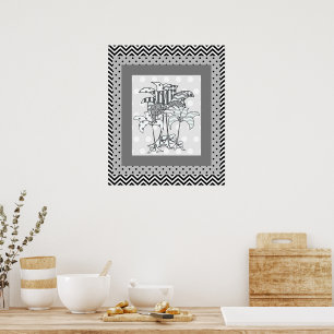 Póster Flores Patrón Hogar Apartamento Regalo