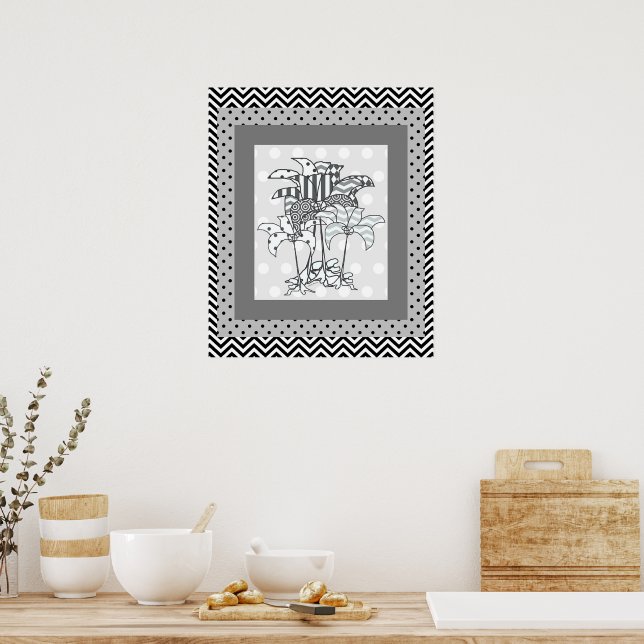 Póster Flores Patrón Hogar Apartamento Regalo (Cocina)