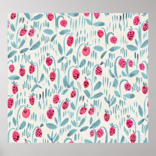 Póster Flores pequeñas: acuarela sin foco (Frente)