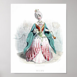 Póster Flores Personificadas -Tulip