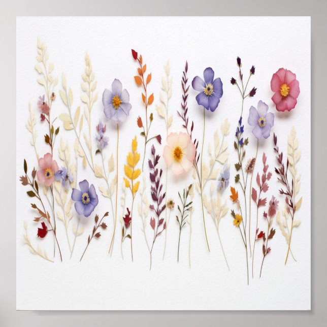 Póster Flores presionadas (Frente)