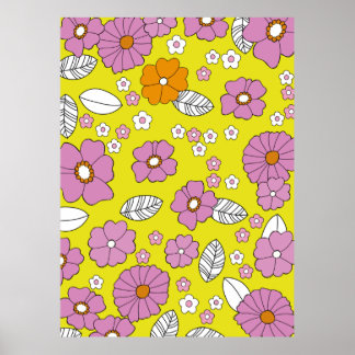 Póster Flores retro 1960