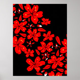 Póster Flores rojas