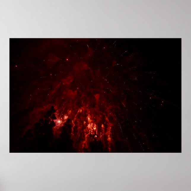 Póster Flores rojas de noche (Frente)