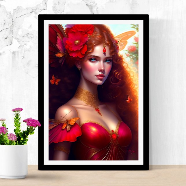 Póster Flores rojas Fantasy Red Fairy (Subido por el creador)