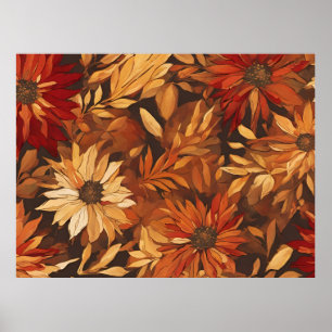 Póster Flores Románticas de Otoño