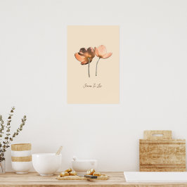 Póster Flores románticas en el amor – Fantasía botánica b