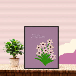 Póster Flores rosadas