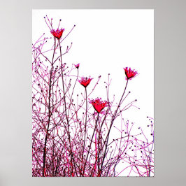 Póster flores rosadas